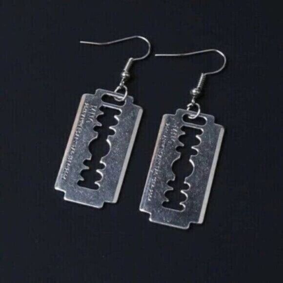 Jewelry - Straight Razor Hoop Earrings